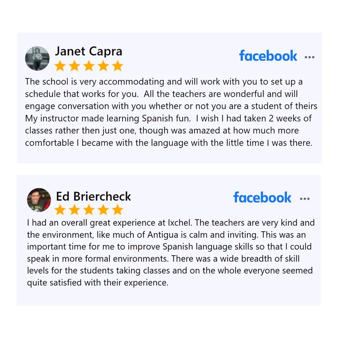 Student feedback - Spanish for Professionals in Guatemala